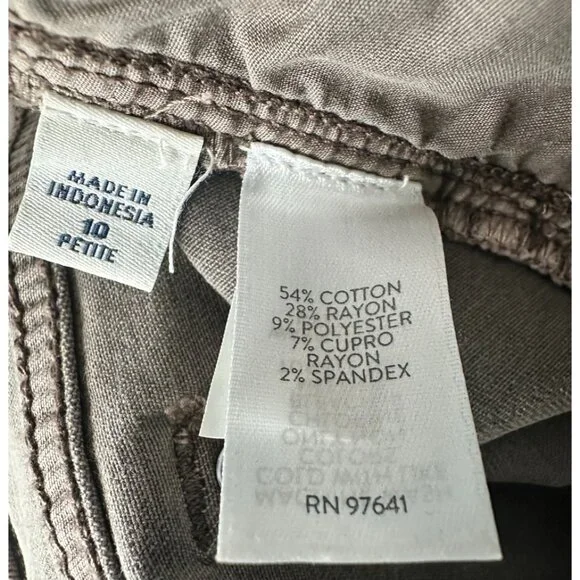 J.Jill Authentic Fit Slim Ankle Jeans Size 10 Petite Taupe Stretch Denim - Picture 7 of 8